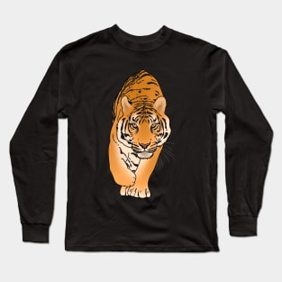 Tiger Stalking, Big Cat, Love Tigers Long Sleeve T-Shirt